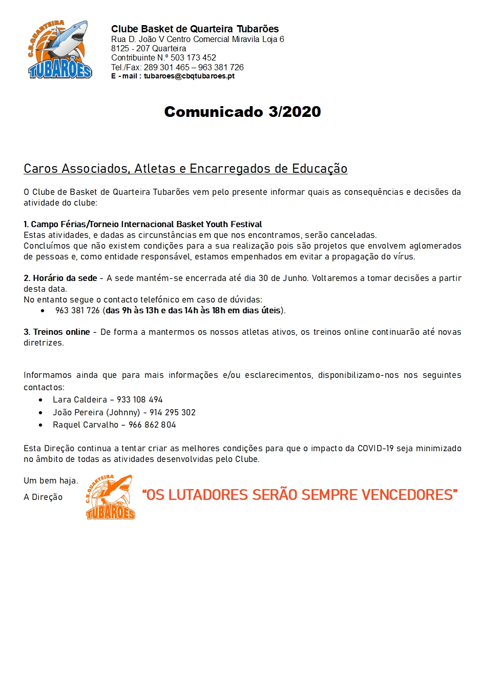 Comunicado 3 2020