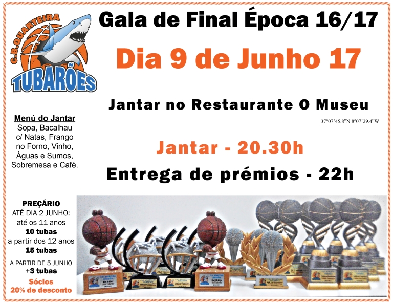 Cartaz jantar de encerramento epoca 2017