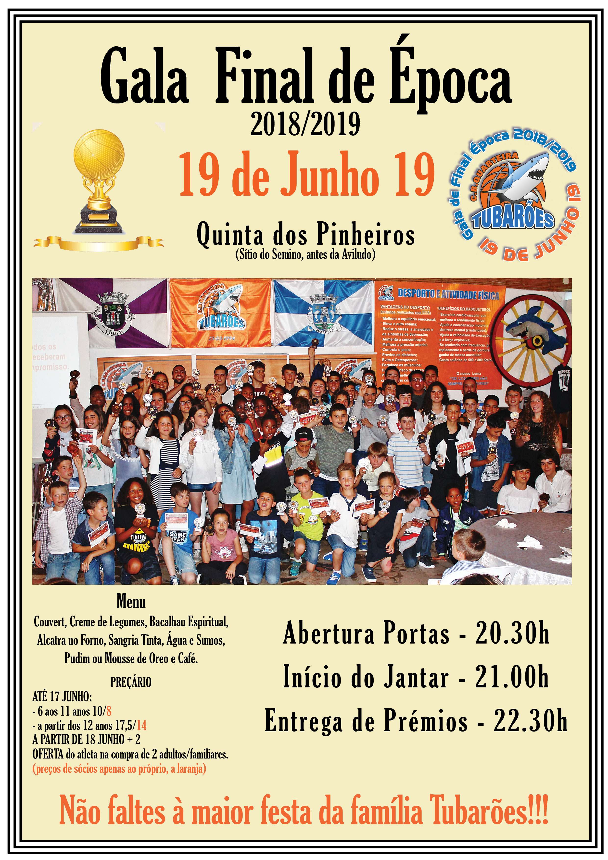 Cartaz jantar de encerramento epoca 2019