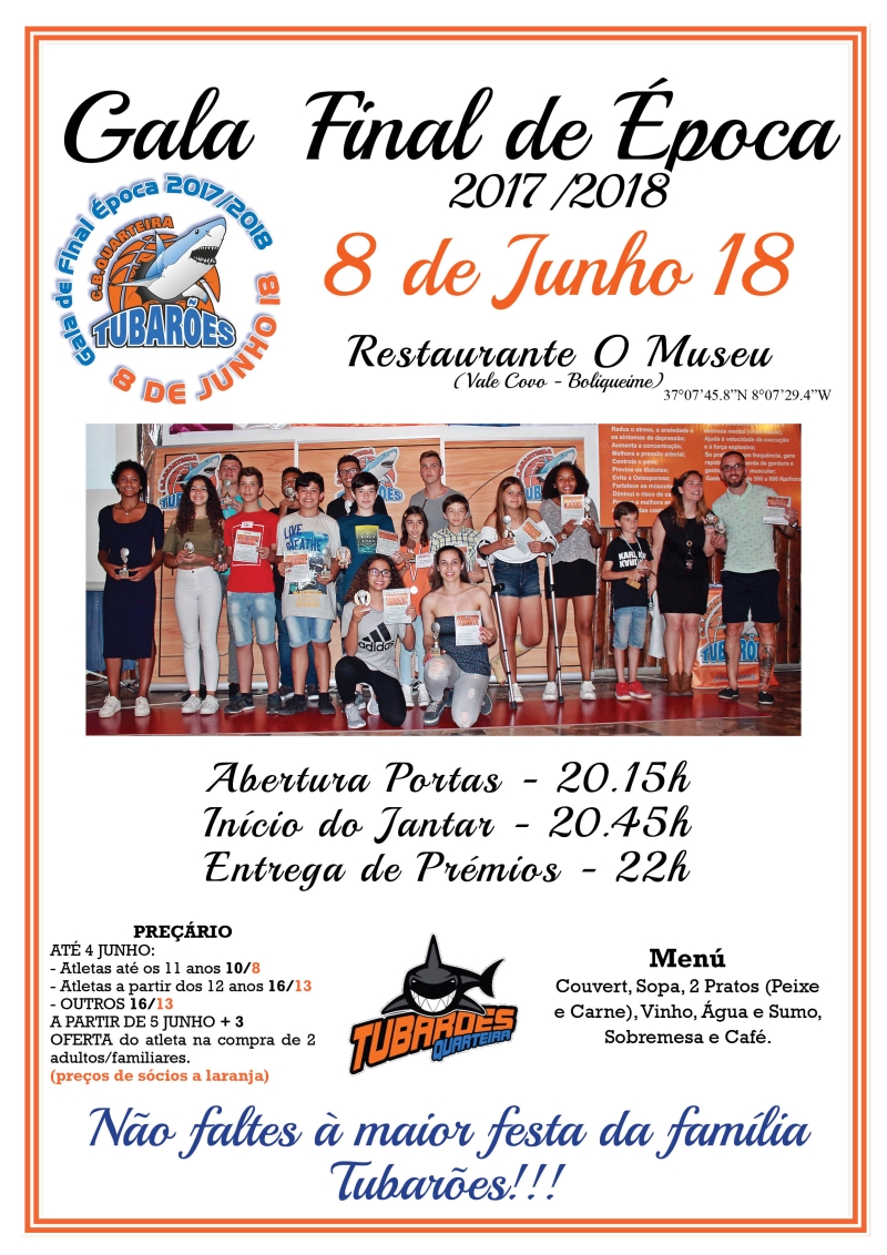 Cartaz jantar de encerramento epoca 2018